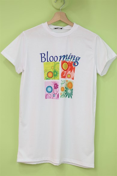 Blooming Baskı İçlik Beyaz 24001